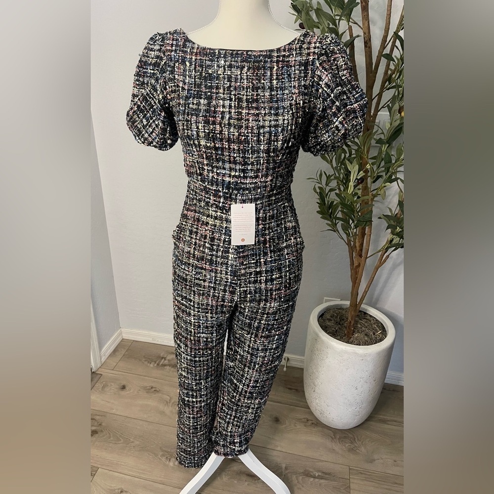 Ivy City Co Roxie Tweed Jumpsuit NWT - Picture 3 of 12